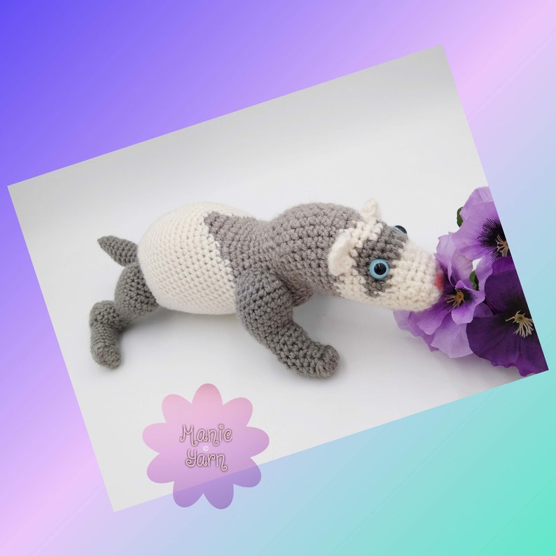 Phineas the No Fuss Ferret amigurumi crochet pattern download only ermine weasel rat woodchuck otter beaver critter pet stuffy animal image 6