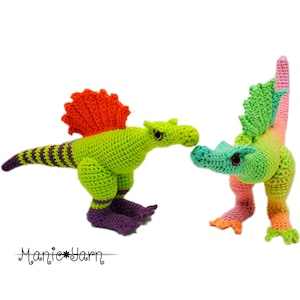 Waldo Striposaurus Amigurumi Crochet Pattern PDF digital download dinosaur spikosaurus jurassic tyrannosaurus triceratops velociraptor gift