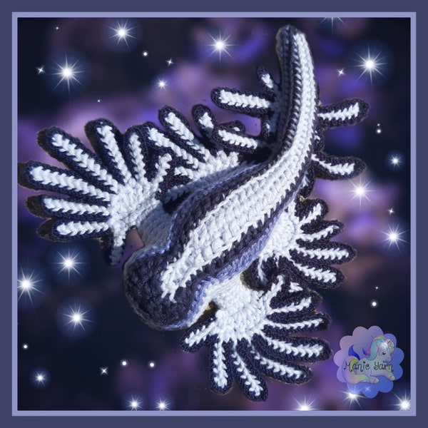 Blue Dragon Sea Slug Nudibranch Amigurumi Crochet pattern digital download PDF only ocean water jellyfish aquatic sea creature