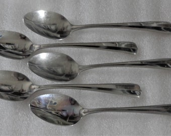 Vintage 5 Oneida Stainless Gala Impulse Teaspoons