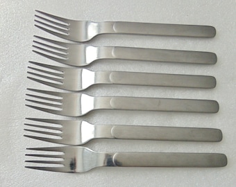 Reed & Barton 6 Middleburg - Marlborough Salad Forks, Stainless Flatware