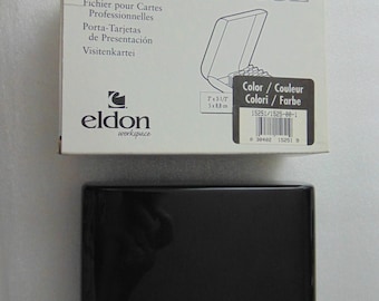 Eldon Rolodex Image Business Card, Address - Phone File, Covered Tray, NOS, Black, Original Box, 1998 Newell