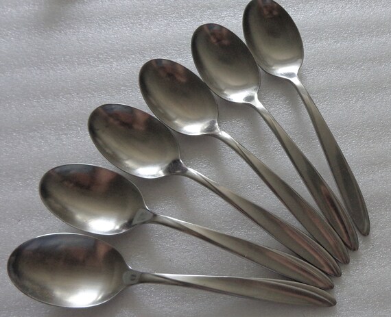 Insico Stainless Flatware IS Forks One 6 pc Place Settings Soup Spoon 2 Teaspoons International Silver USA Knife Unknown Pattern