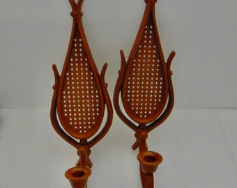 2 Vintage Homco Wall Sconces, Candle Holders, USA