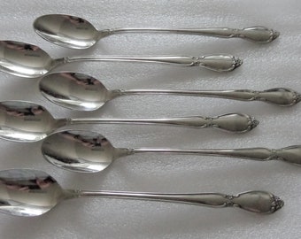 Details about   CHATELAINE by Oneida Community 6 SIX Stainless Steel Oval Soup Spoons 
