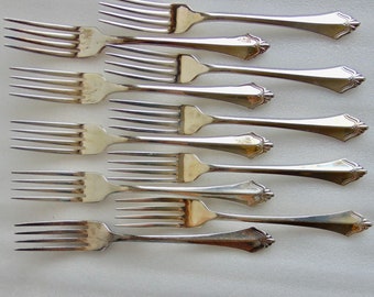 Community 10 Belcourt Silverplate Dinner Forks Oneida Silver Plate Flatware Silverware