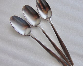 Vintage Dansk 3 Variation V Germany Stainless Teaspoons Tea Spoon Flatware