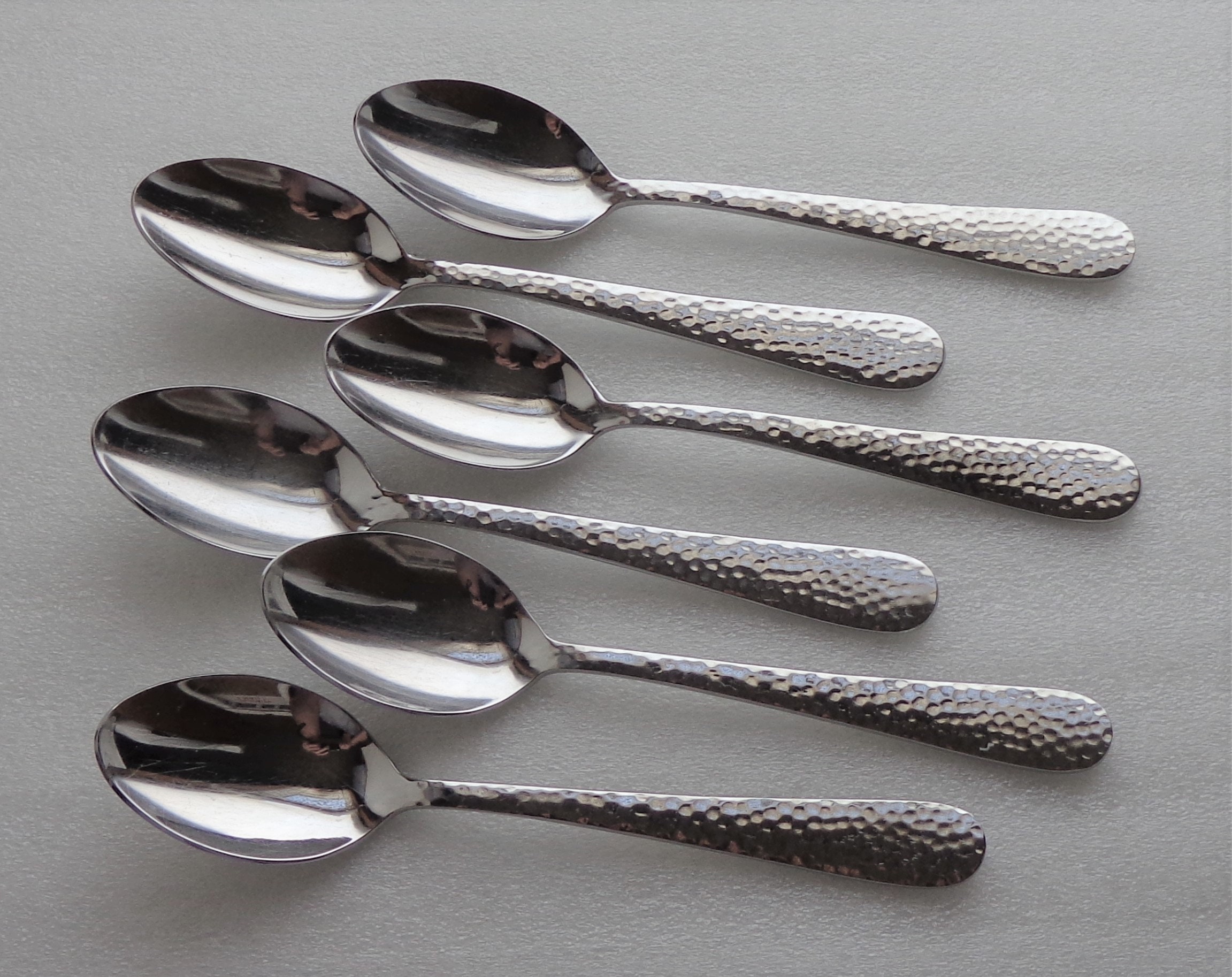 Lenox Stainless Flatware 6 Hammered Classic Teaspoons Tea Etsy