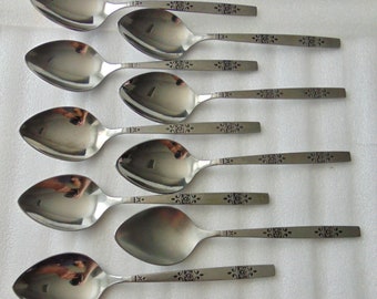 Vintage Oneida Profile 9 Orlando Stainless Soup Spoons - spoon Flatware  Silver ware