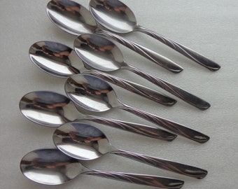 Insico Stainless Flatware IS Forks One 6 pc Place Settings Soup Spoon 2 Teaspoons International Silver USA Knife Unknown Pattern