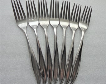 Gorham Stegor 7 Waikiki Dinner Forks - Fork, Vintage Stainless Flatware