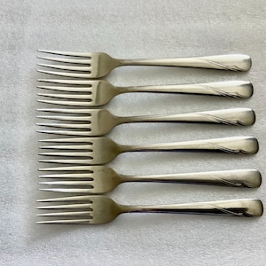Oceanic Flatware 6 Stainless Dinner Forks Vintage Oneida Silver