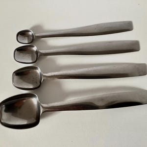 Vintage Foley Stainless Measuring Spoons, long handle, 4 pc Set
