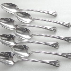 Lenox Satin Flutes Soup Spoons Stainless flatware Korea Set of 7