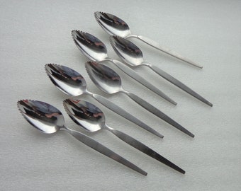 Vintage Oneida 7 Satinique Stainless Fruit Spoons older pattern Flatware