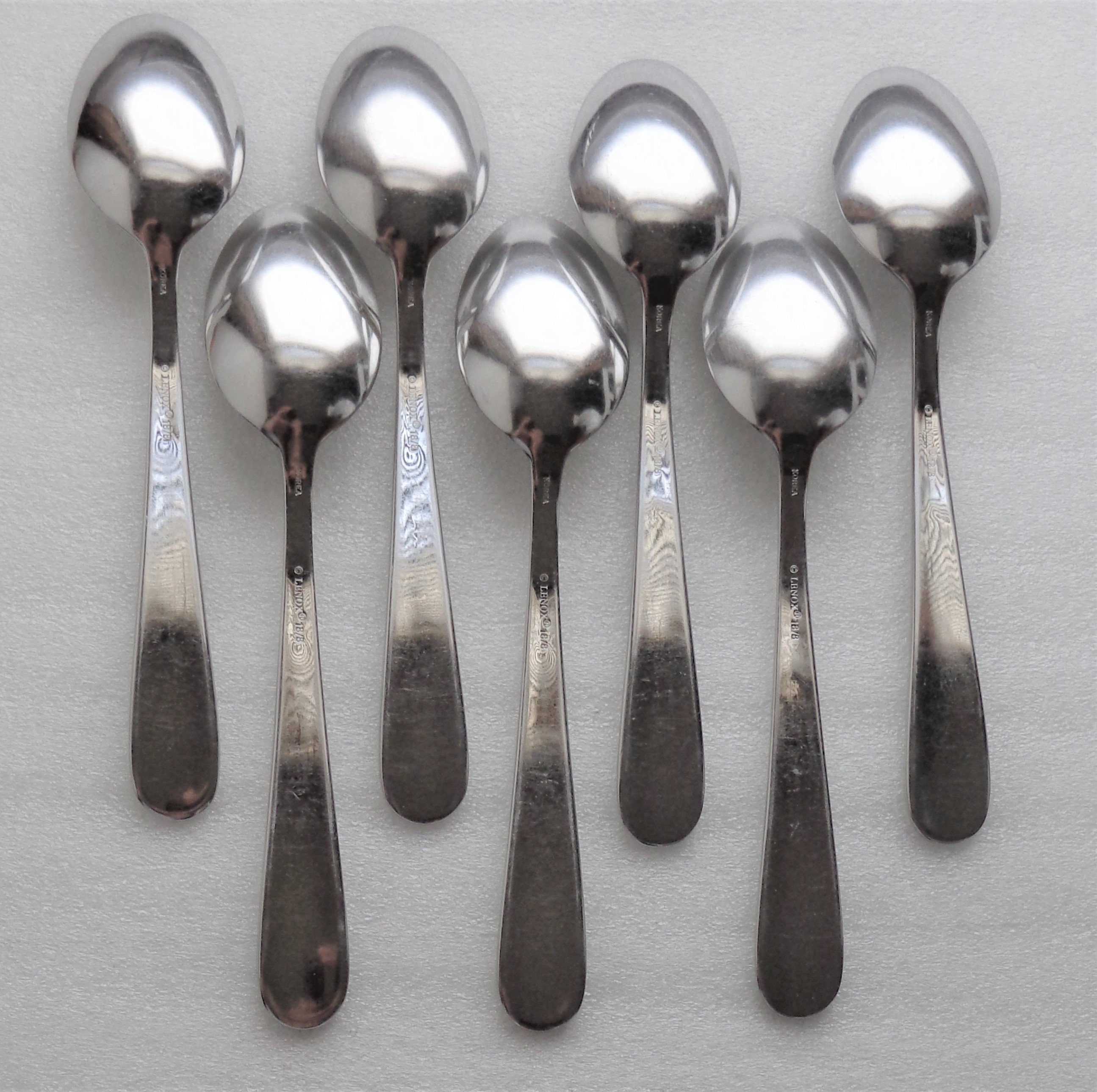 Lenox Stainless Hammered Classic Flatware 7 Soup Spoons Etsy