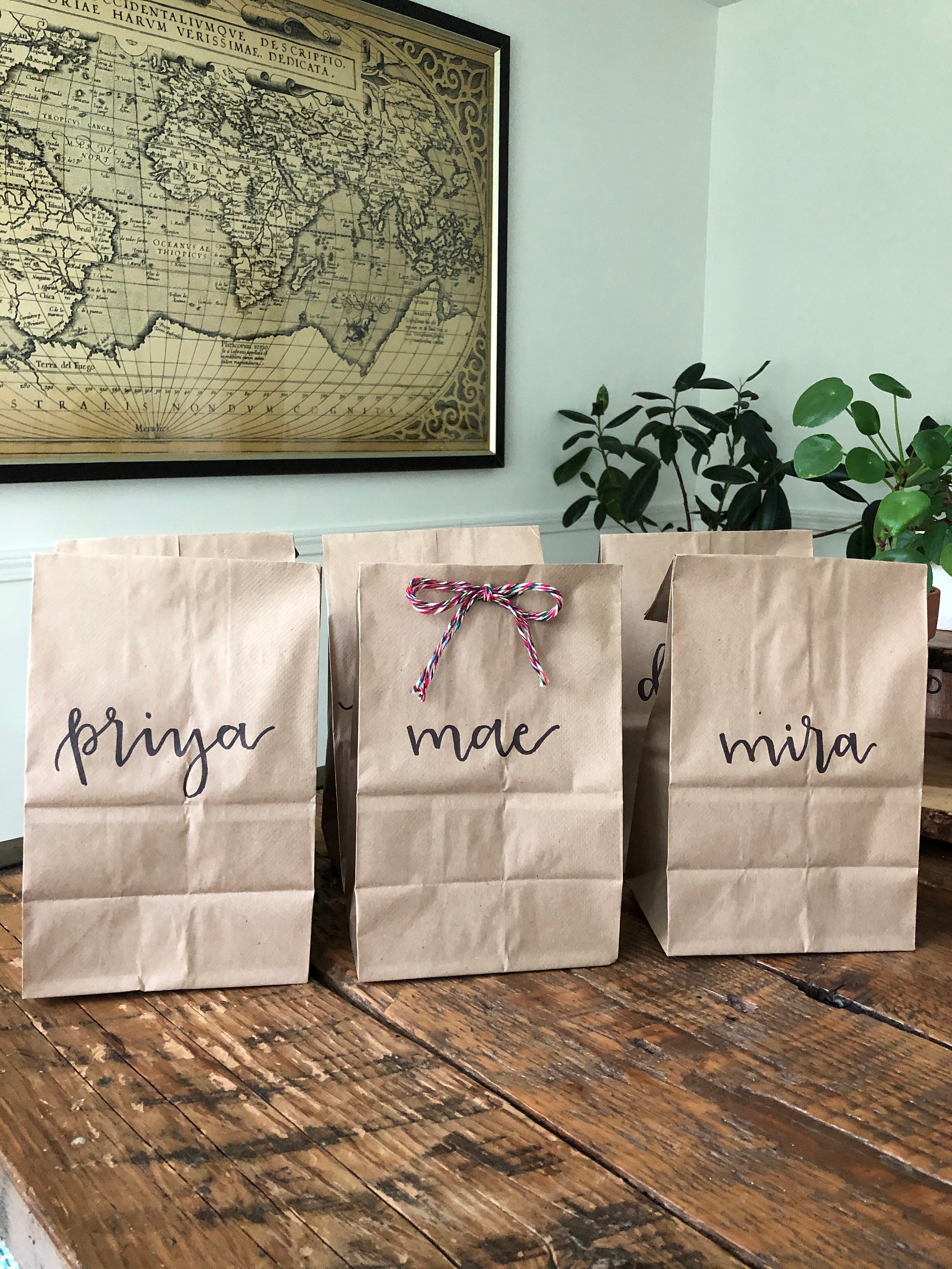 Goodie/Treat Bags with Calligraphy/Hand Lettered Names Etsy