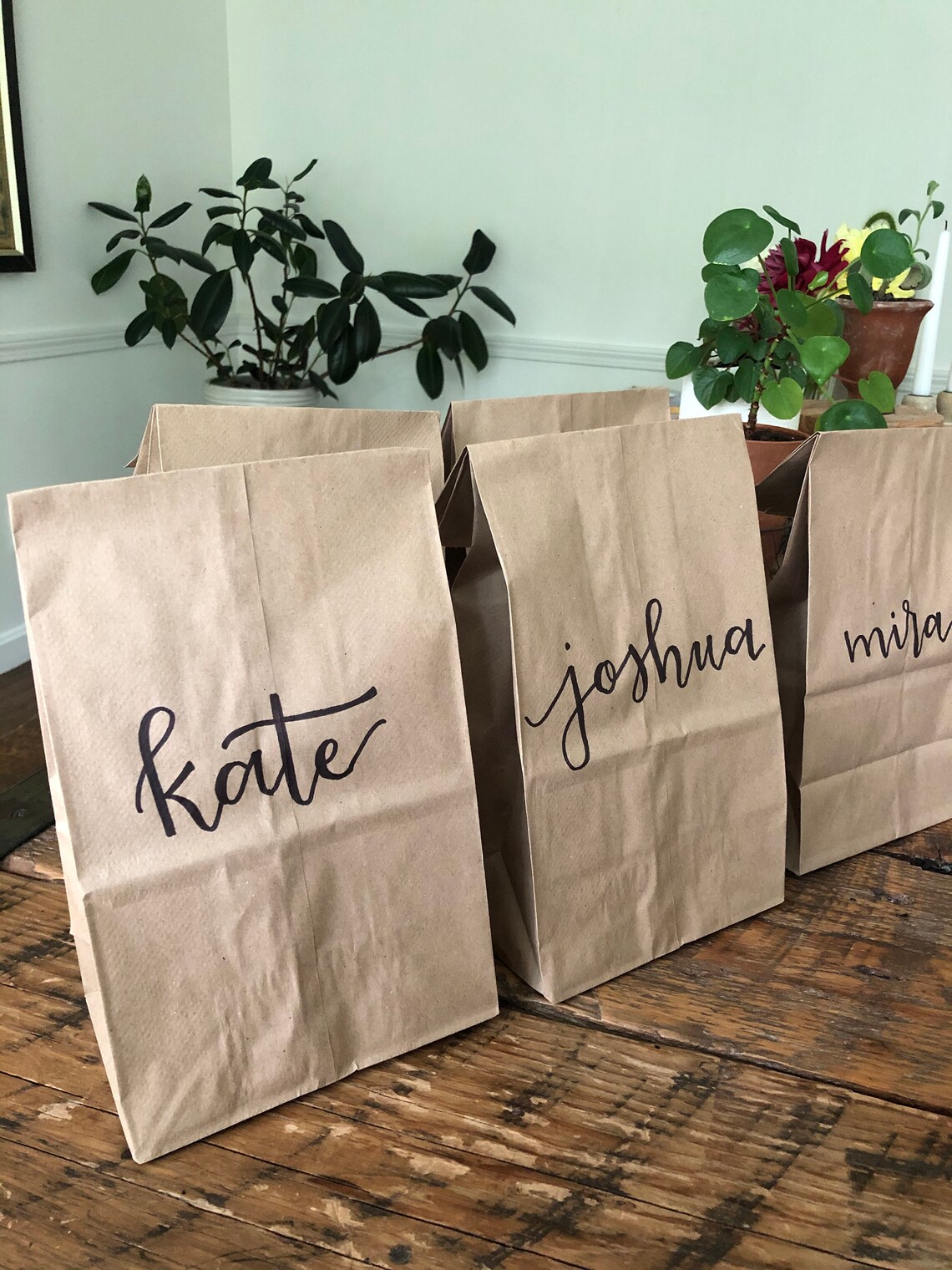 Goodie/Treat Bags with Calligraphy/Hand Lettered Names Etsy