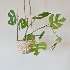 Carved Boho Hanging Planter image 1