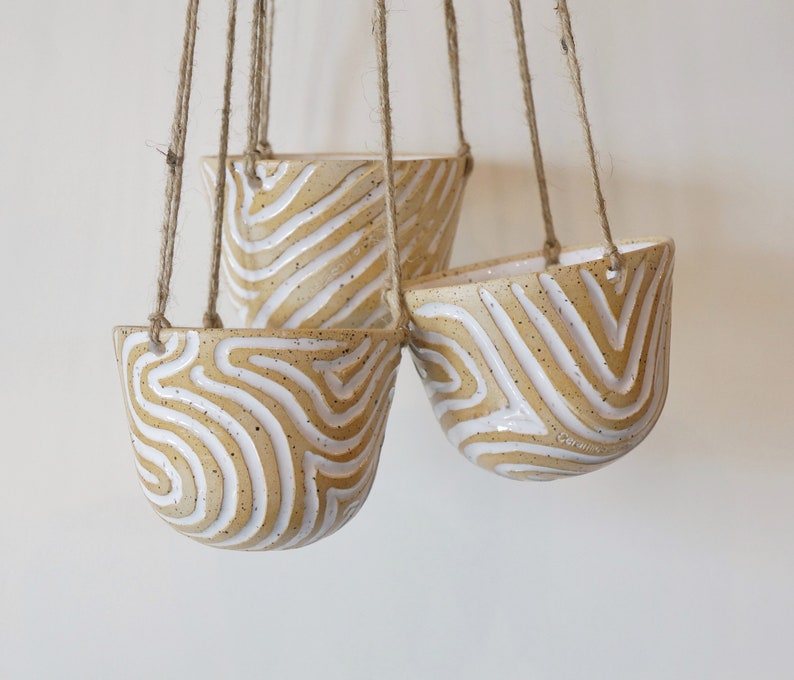 Carved Boho Hanging Planter image 2