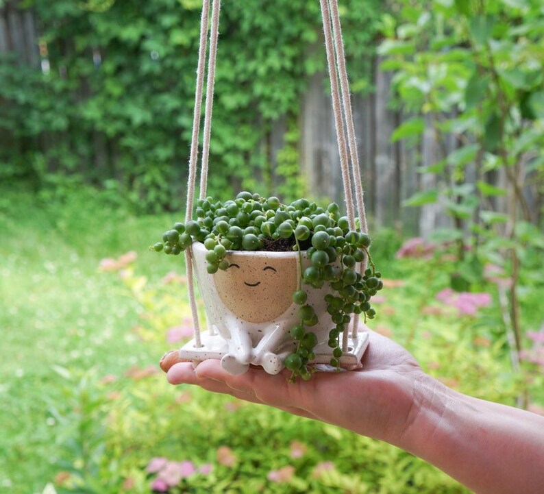 Hanging Planter Maya on Swing Etsy
