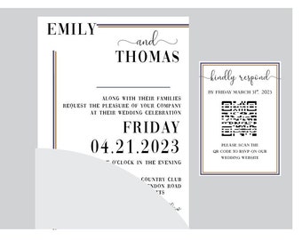 Plantilla de carpeta de invitación de boda DIY A6 - SVG - Descarga instantánea