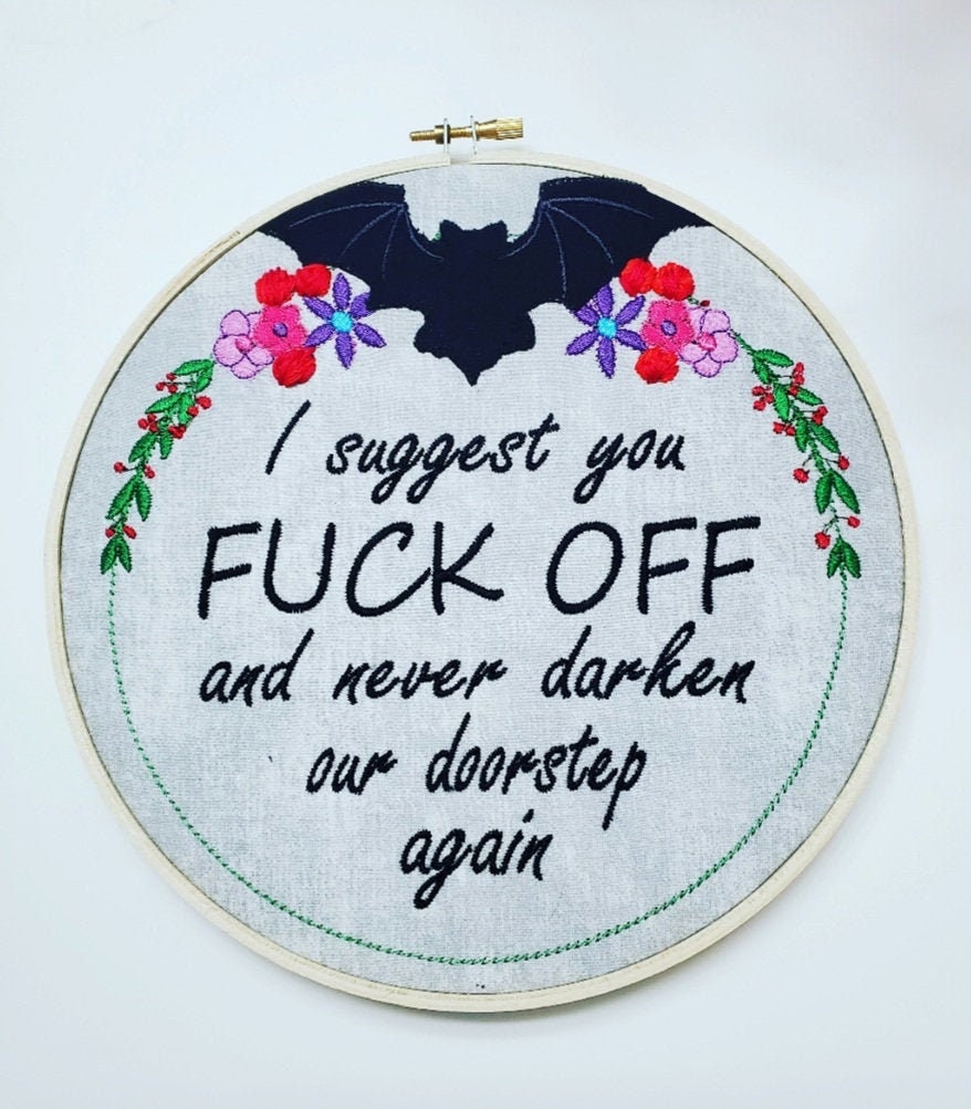 Laszlo What We Do in the Shadows Quote Hoop Art WWDITS