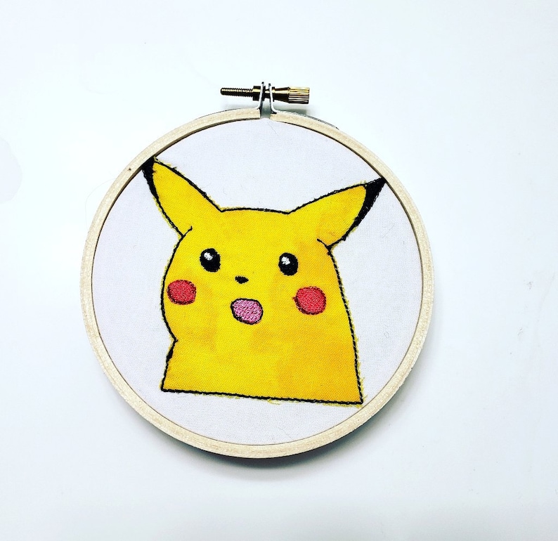 Surprised Pikachu Meme Pokemon Embroidery Pikachu Embroidery Decor Hoop Art Or Towel Pikachu Meme Art Collectibles Embroidery Dekorasyonu Net