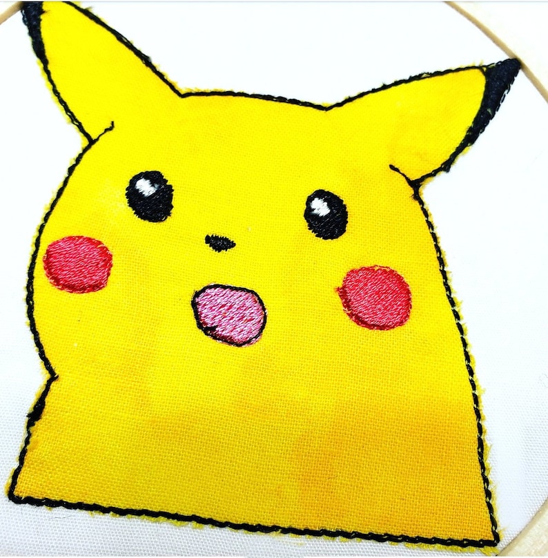 Surprised Pikachu Meme Pokemon Embroidery Pikachu Embroidery Decor Hoop Art Or Towel Pikachu Meme Art Collectibles Embroidery Dekorasyonu Net
