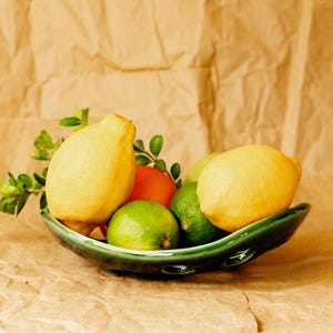 Green Ceramic Fruit Platter