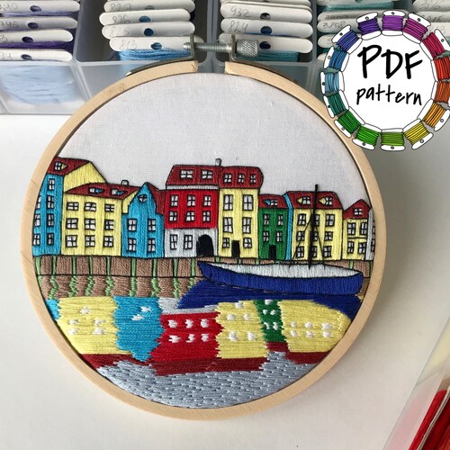 Hong Kong. Hand Embroidery Pattern PDF. DIY. Embroidery Hoop Etsy