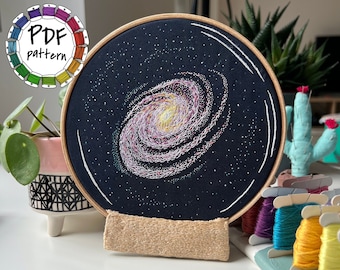 Milky Way in the snow globe hand embroidery pattern. Hand Embroidery pattern PDF. DIY. Embroidery Hoop art, Hand Embroidery, Decor