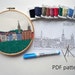 Dublin. Hand Embroidery pattern PDF. Embroidery Hoop art, Hand Embroidery, Wall Decor, Housewarming Gift. Free Hand embroidery guide!