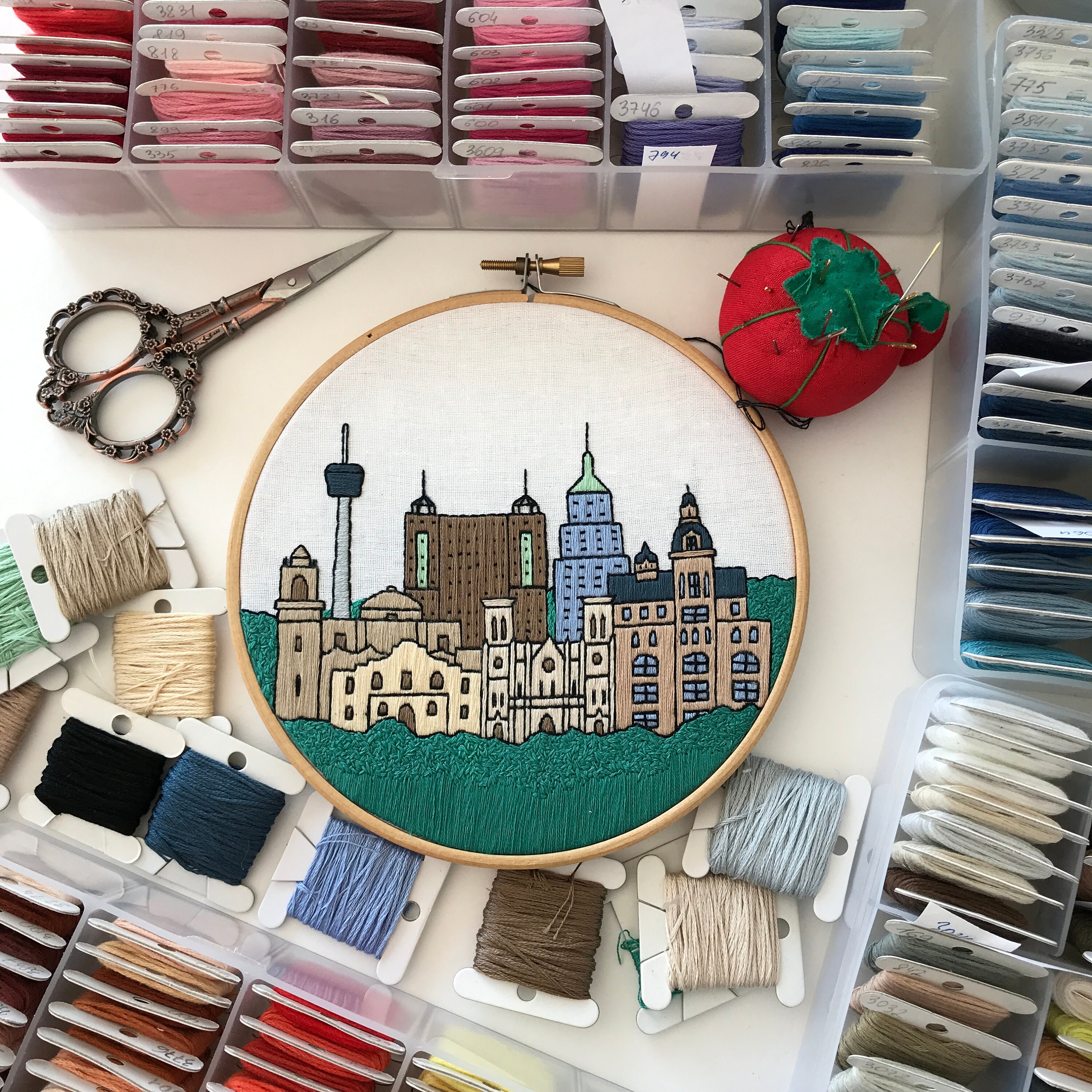 San Antonio TX United States. Hand Embroidery Pattern PDF. Etsy