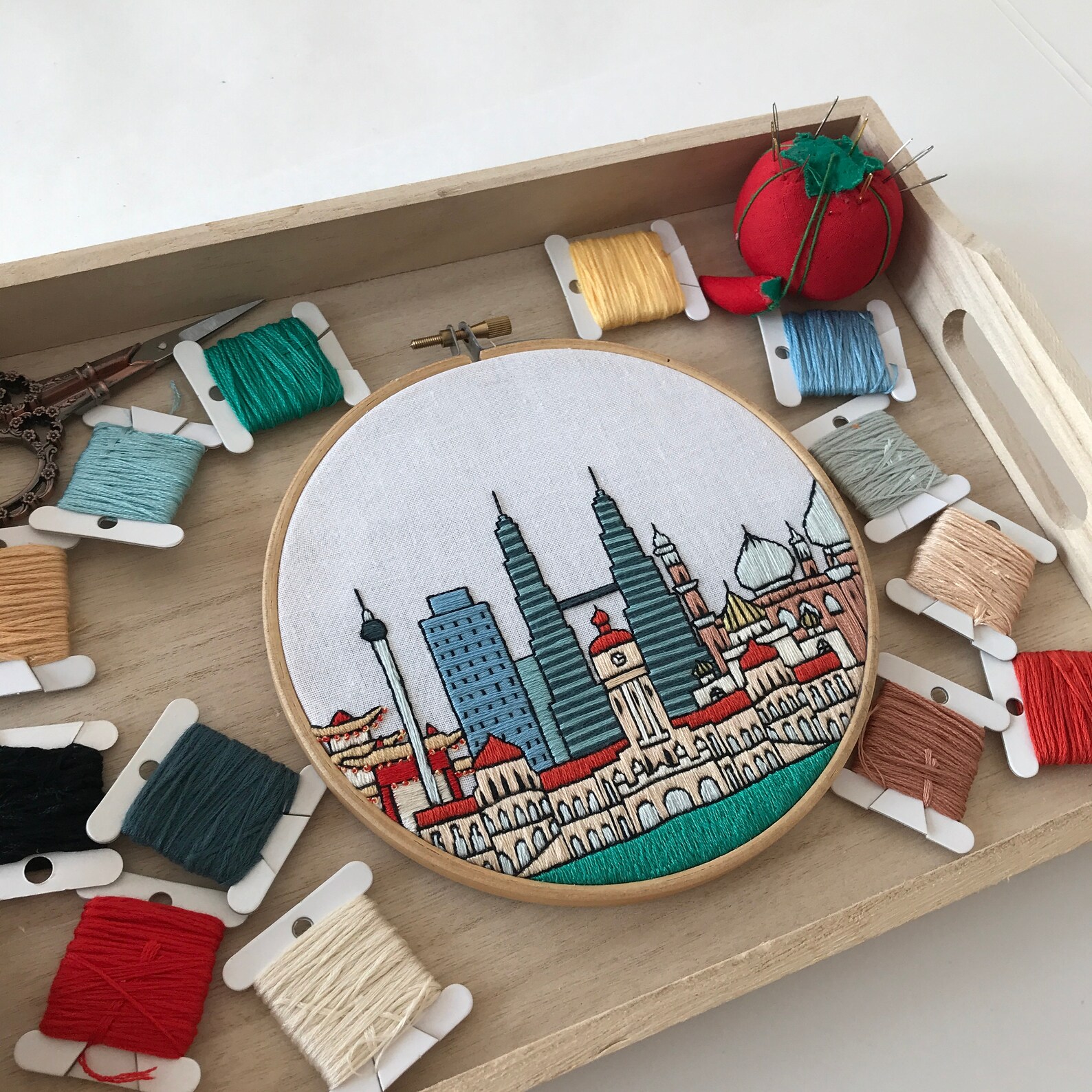 Kuala Lumpur Malaysia. Hand Embroidery Pattern PDF. Etsy