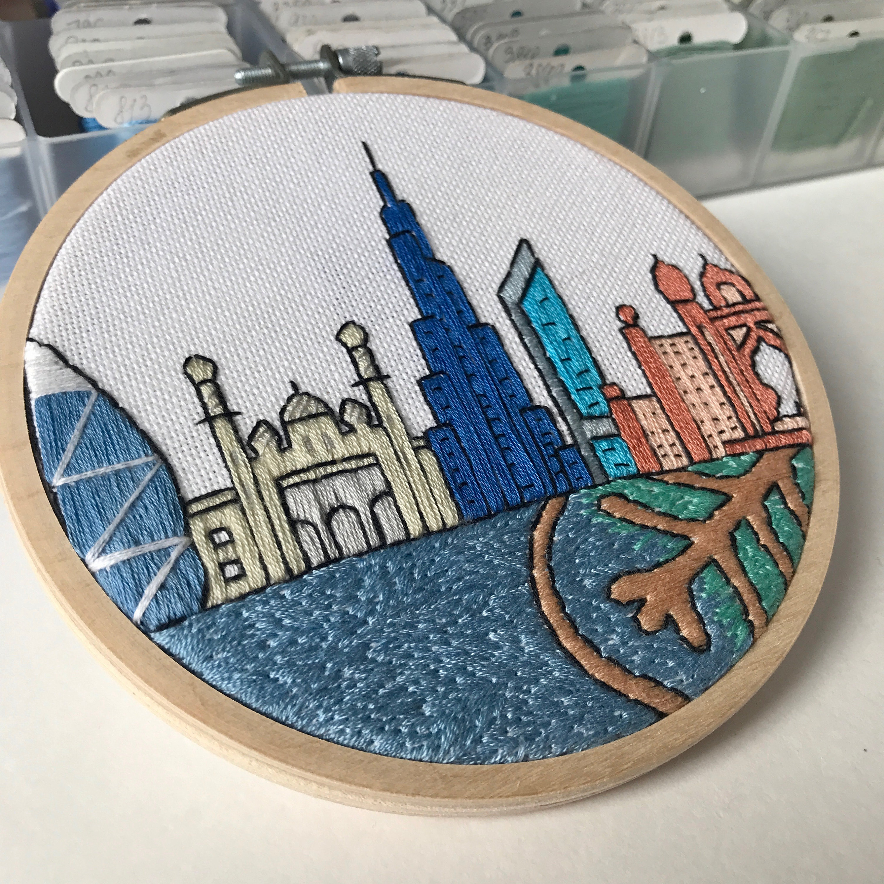 Dubai United Arab Emirates. Hand Embroidery Pattern PDF. DIY Etsy