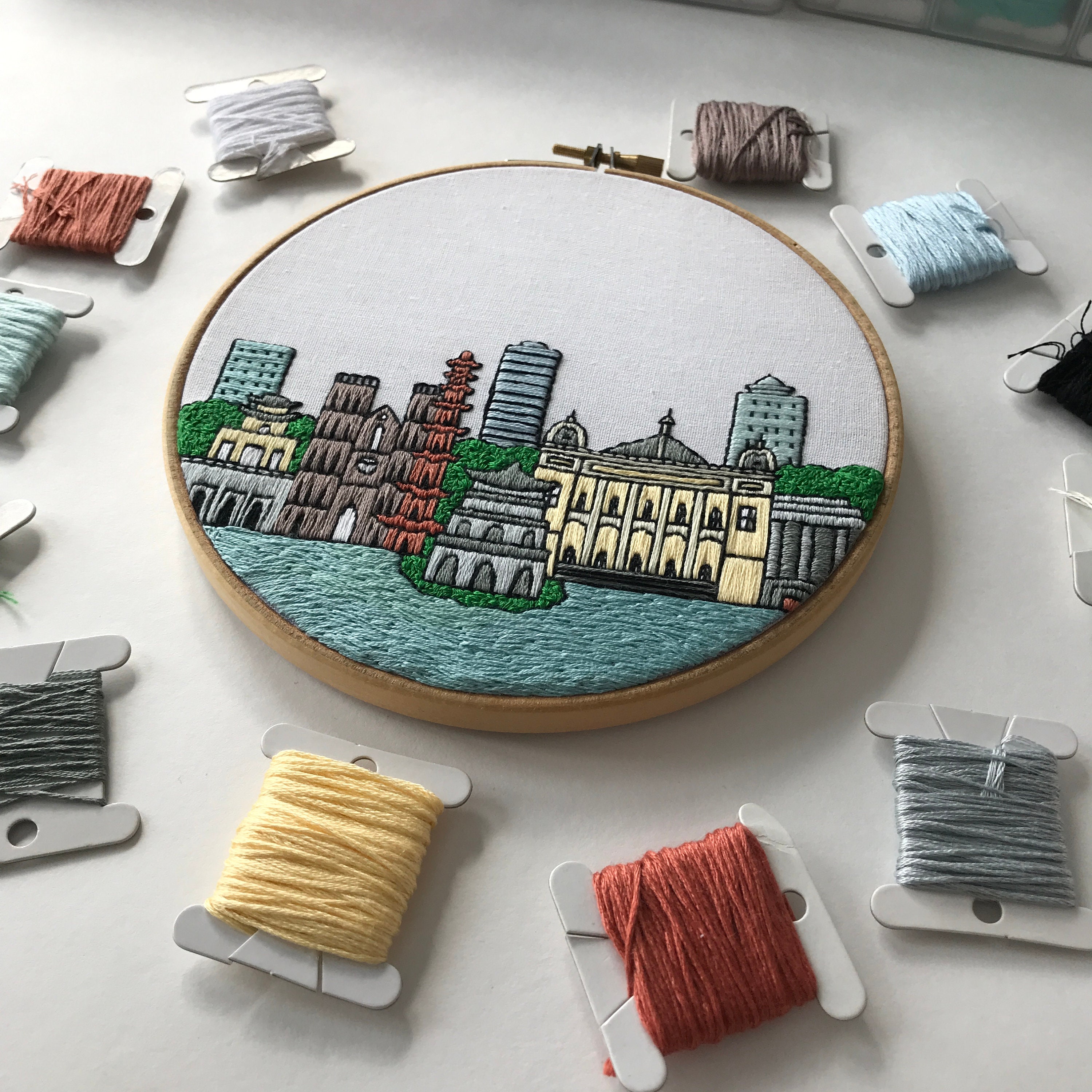 Hanoi Vietnam. Hand Embroidery Pattern PDF. DIY. Embroidery Etsy