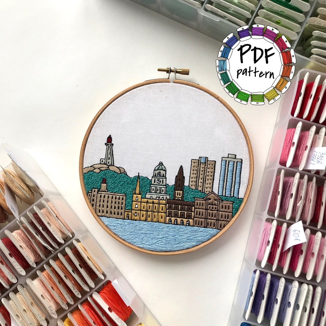 Halifax, Nova Scotia, Canada. Hand Embroidery Pattern PDF With ...