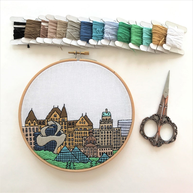 Edmonton Canada. Hand Embroidery pattern PDF. DIY. Embroidery Etsy