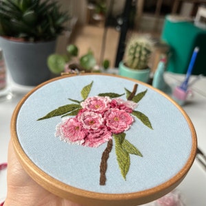 Cherry Blossoms Hand Embroidery Pattern PDF With Video Tutorial ...