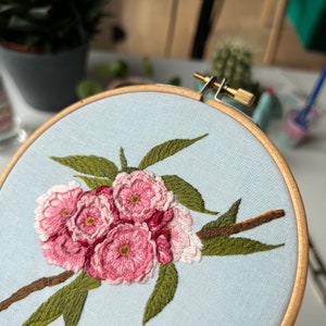Cherry Blossoms Hand Embroidery Pattern PDF With Video Tutorial ...