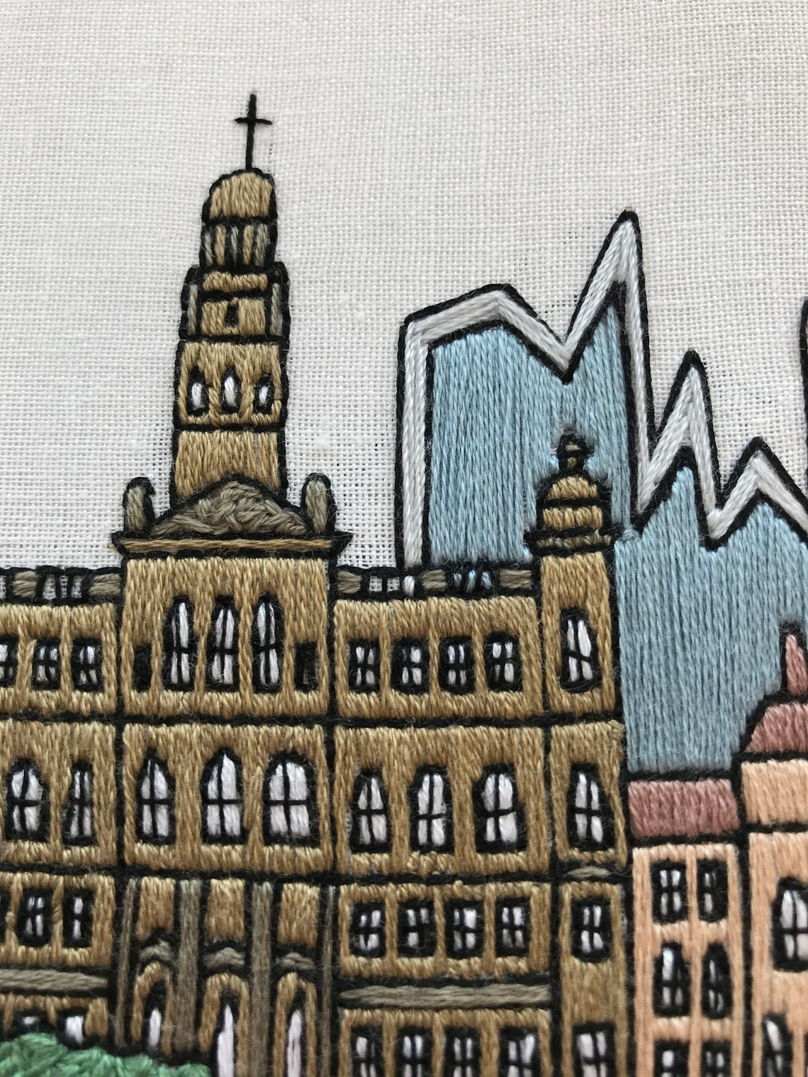 Glasgow Scotland United Kingdom. Hand Embroidery pattern PDF. Etsy