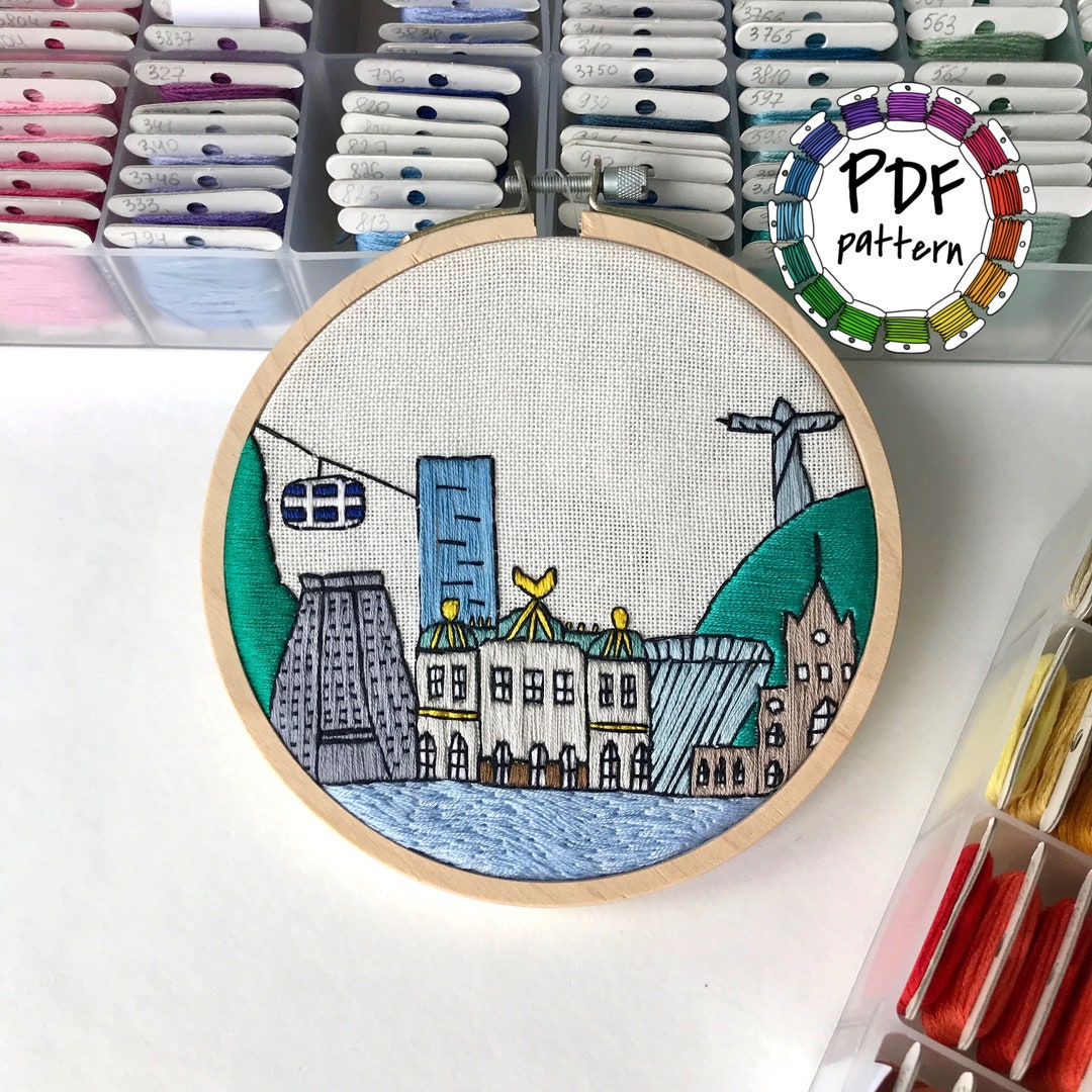 Rio de Janeiro Brazil. Hand Embroidery pattern PDF. DIY. - Etsy España