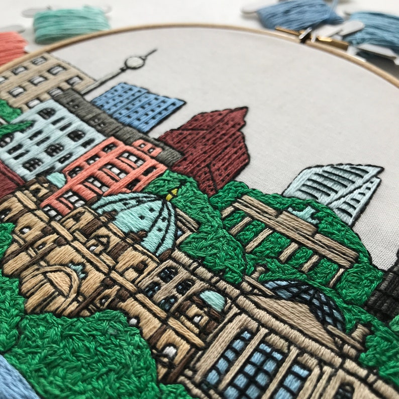 Berlin Germany Hand Embroidery Pattern PDF. DIY. Embroidery Etsy