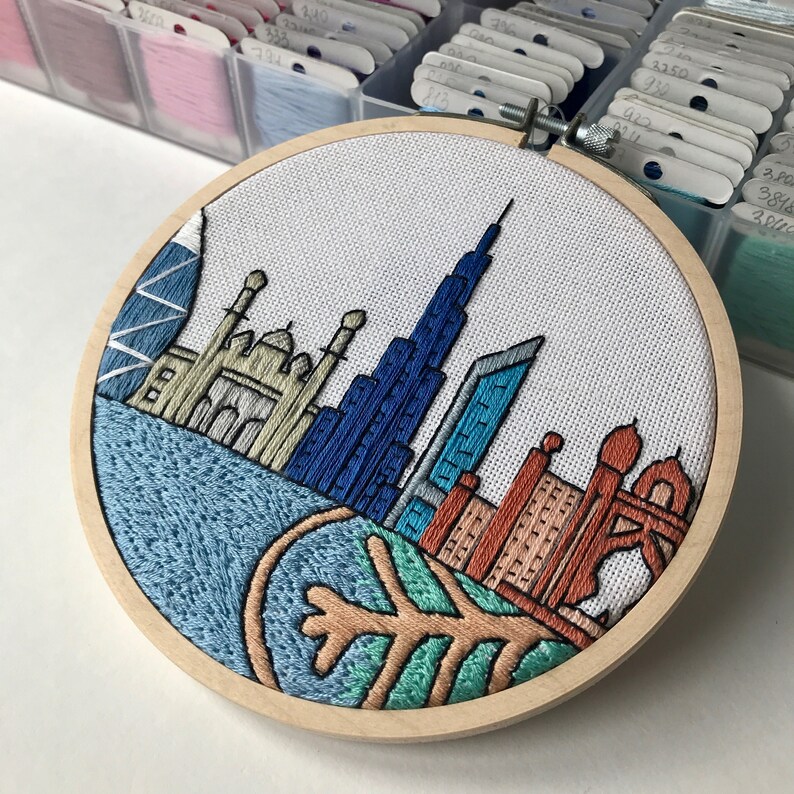 Dubai United Arab Emirates. Hand Embroidery Pattern PDF. DIY Etsy