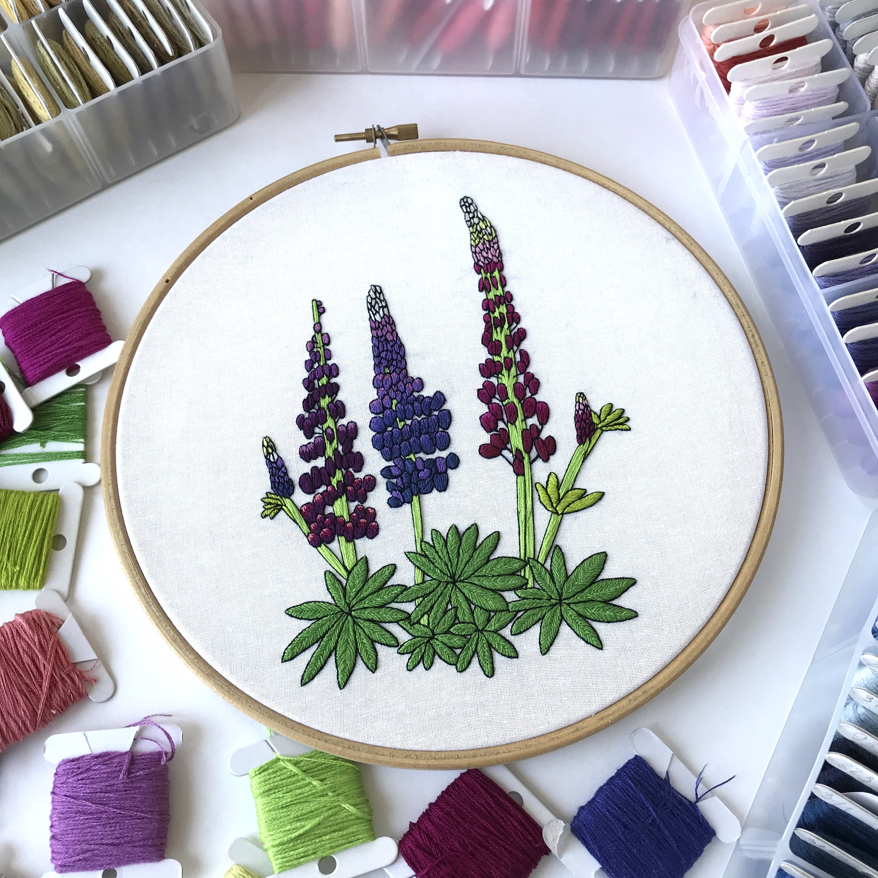 ルピナス。ステッチガイド付き手刺繍パターンPDF - Etsy 日本