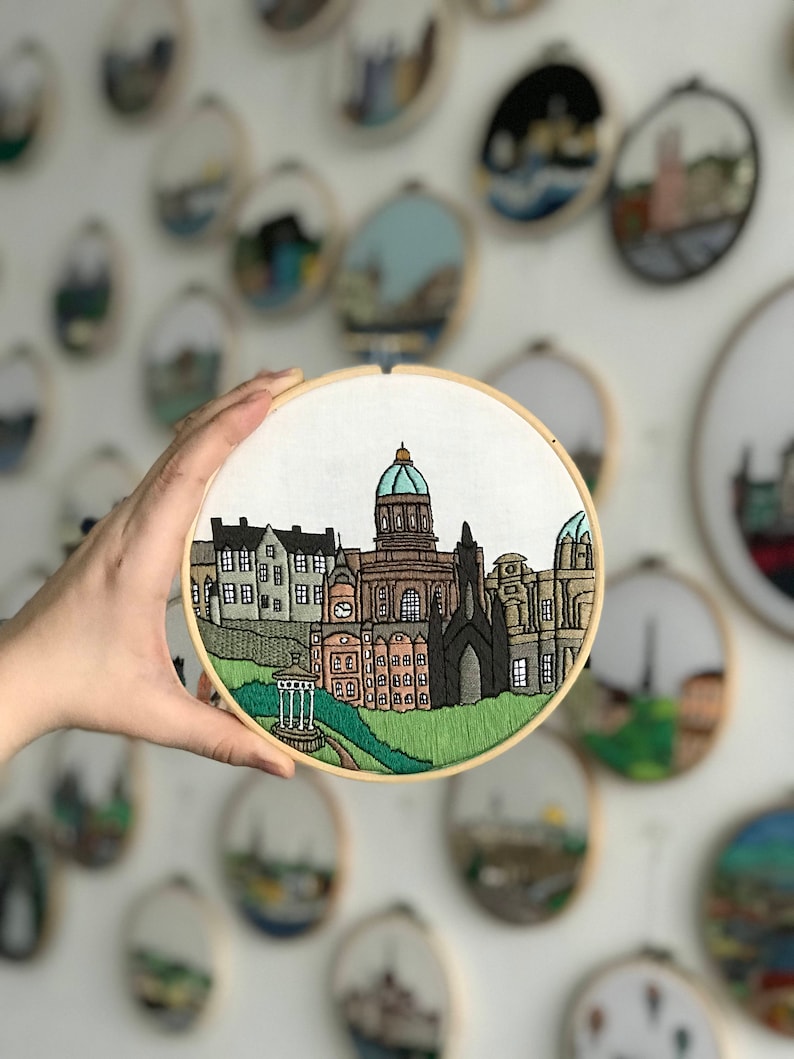 Edinburgh Scotland United Kingdom. Hand Embroidery Pattern Etsy