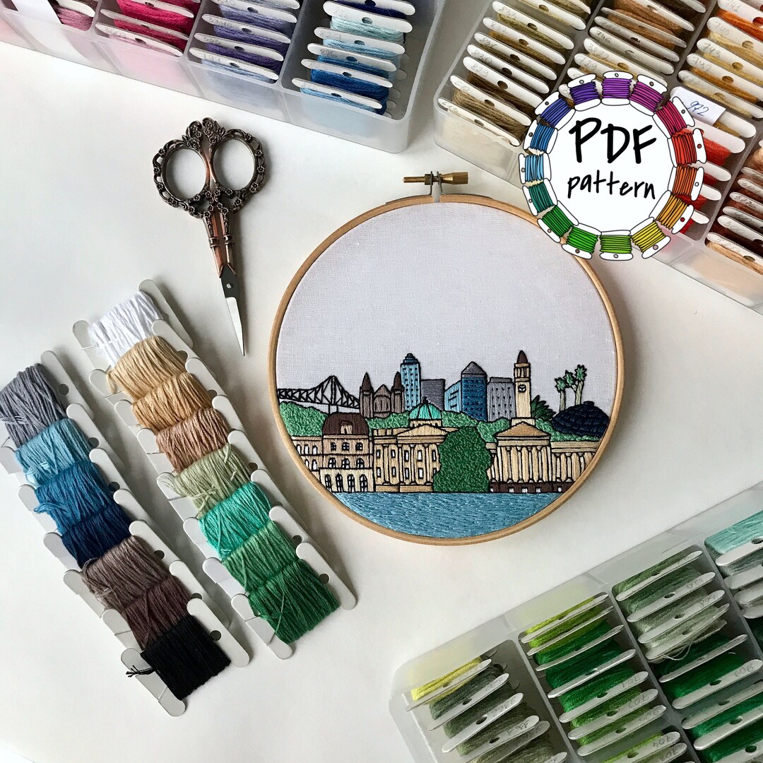 Brisbane Australia Hand Embroidery Pattern PDF. DIY. Etsy