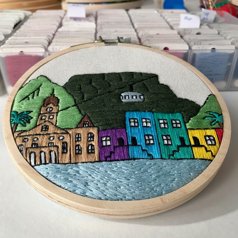 Cape Town South Africa. Hand Embroidery pattern PDF. DIY. Etsy
