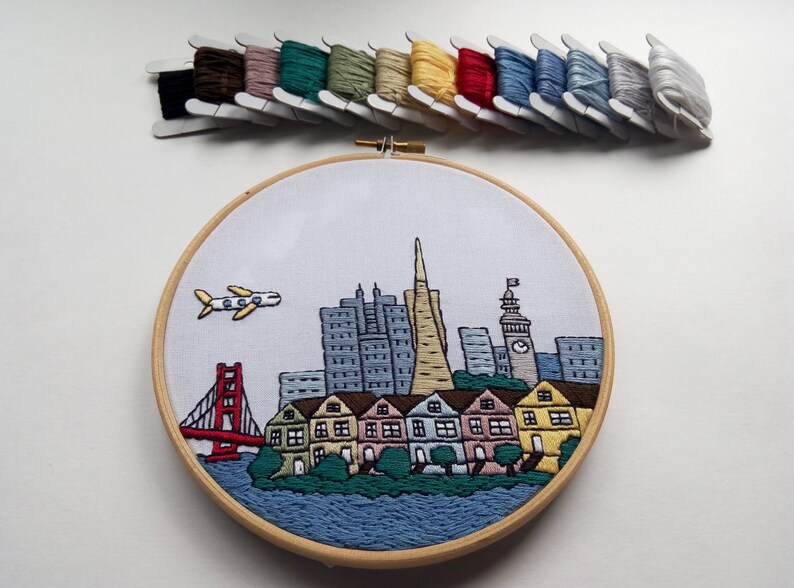 San Francisco CA United States. Hand Embroidery Pattern PDF. Etsy